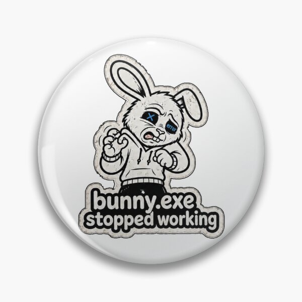 Item preview, Bunny.exe Stopped Working Funny Burnout Sticker designed and sold by bunnymode.