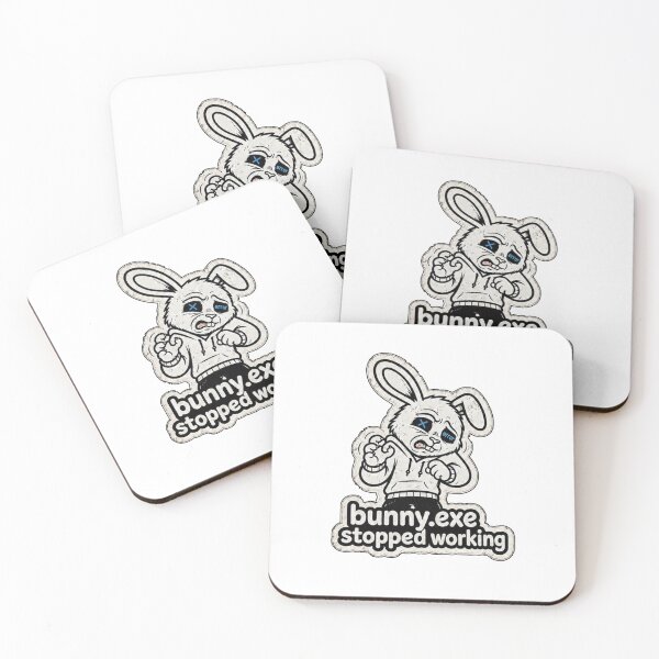 Item preview, Bunny.exe Stopped Working Funny Burnout Sticker designed and sold by bunnymode.