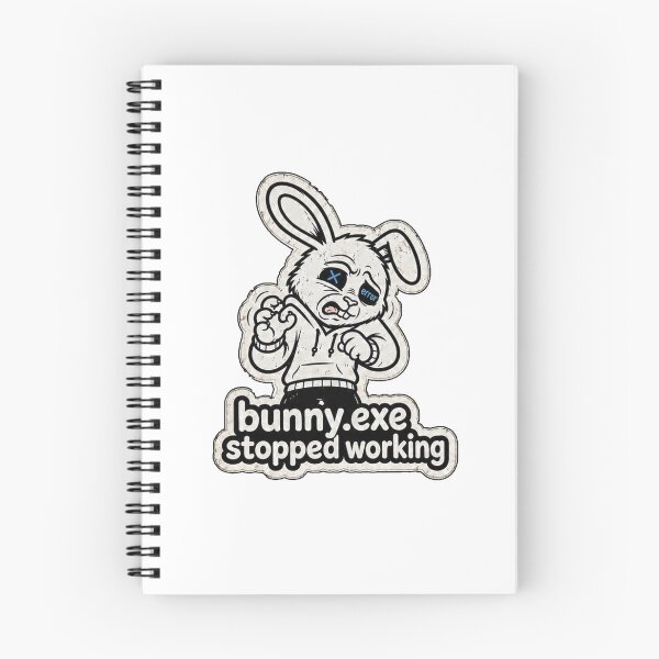 Item preview, Bunny.exe Stopped Working Funny Burnout Sticker designed and sold by bunnymode.