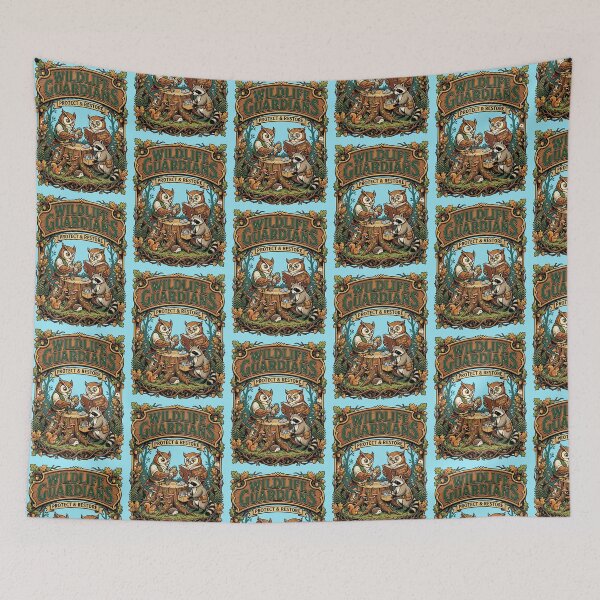 Item preview, Wildlife Guardians Cottagecore Owls Raccoon designed and sold by TeeARTHY.
