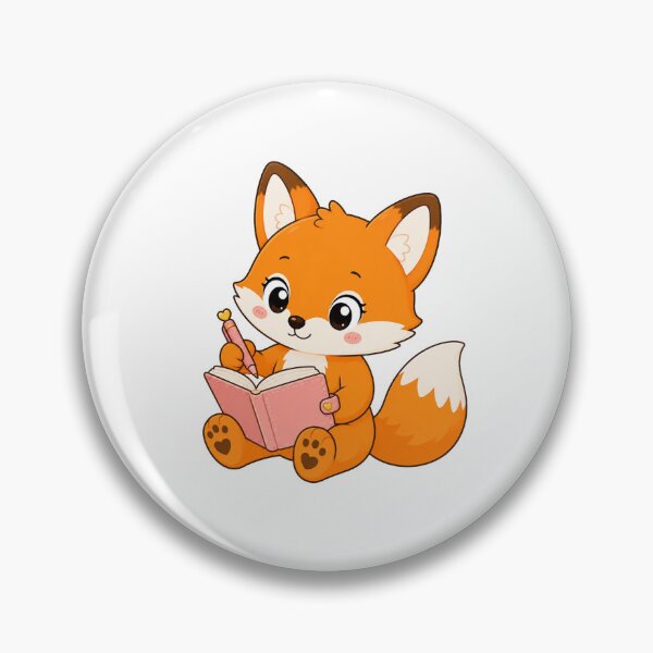 Item preview, Cute Fox Writing in Journal Kawaii Cartoon Book Design designed and sold by Seculinator.