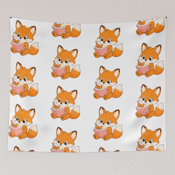 Item preview, Cute Fox Writing in Journal Kawaii Cartoon Book Design designed and sold by Seculinator.