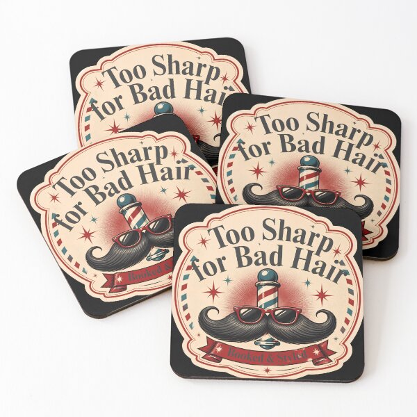 Item preview, Too Sharp For Bad Hair Funny Vintage Barber Emblem designed and sold by Barber MD Culture.