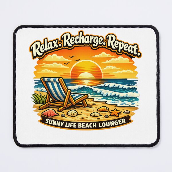 Item preview, Relax. Recharge. Repeat. Sunny Life beach lounger designed and sold by DPBTees70.