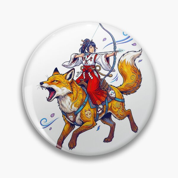 Item preview, Anime Archer Girl Riding Giant Fox Kitsune designed and sold by TeeARTHY.