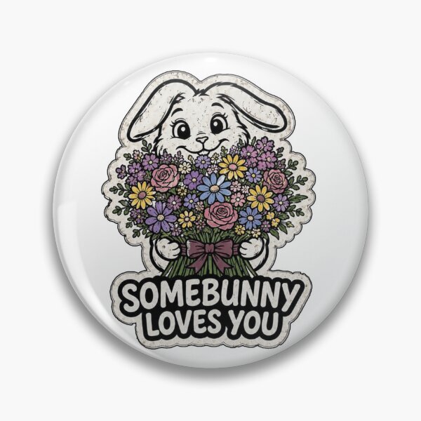 Item preview, SomeBunny Loves You Cute Bunny Flower Sticker designed and sold by bunnymode.