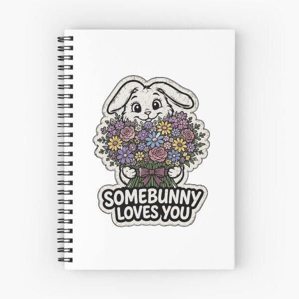 Item preview, SomeBunny Loves You Cute Bunny Flower Sticker designed and sold by bunnymode.