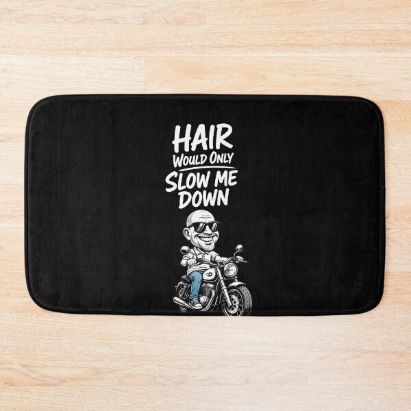 Item preview, Hair Would Only Slow Me Down – Funny Bald Biker Motorcycle Humor Design designed and sold by PosiMCreations.