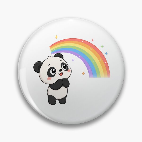 Item preview, Cute Panda Watching Rainbow Kawaii Cartoon Nature Design designed and sold by Seculinator.