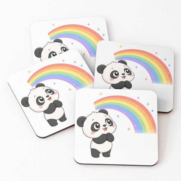 Item preview, Cute Panda Watching Rainbow Kawaii Cartoon Nature Design designed and sold by Seculinator.