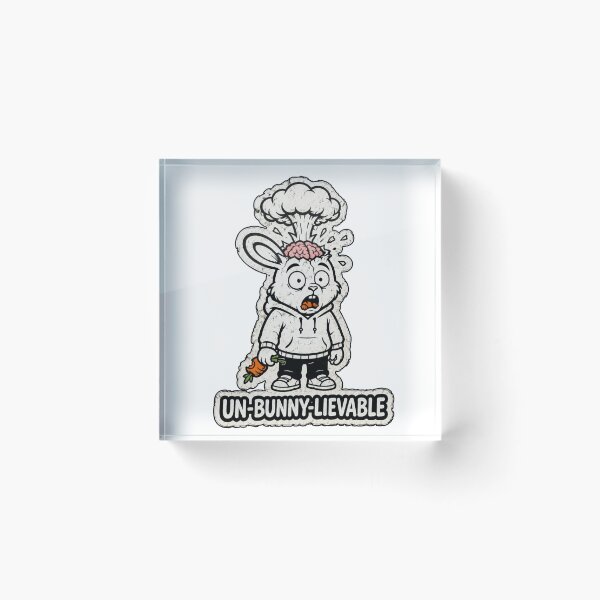 Item preview, UN-BUNNY-LIEVABLE Exploding Brain Rabbit Sticker designed and sold by bunnymode.