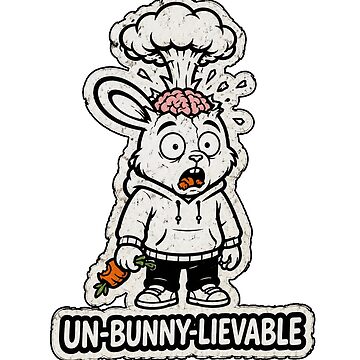 Artwork thumbnail, UN-BUNNY-LIEVABLE Exploding Brain Rabbit Sticker by bunnymode