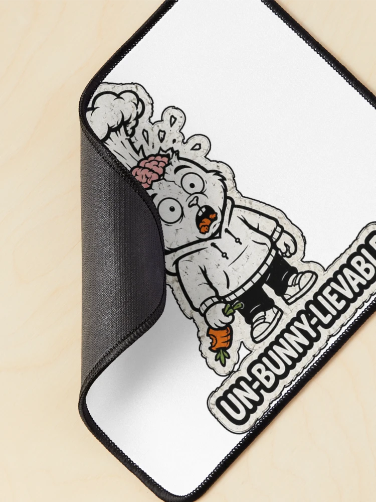 Thumbnail 2 of 5, Mouse Pad, UN-BUNNY-LIEVABLE Exploding Brain Rabbit Sticker designed and sold by bunnymode.