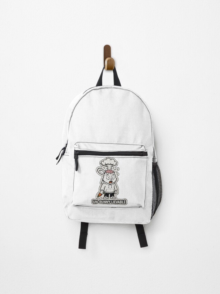 Thumbnail 1 of 3, Backpack, UN-BUNNY-LIEVABLE Exploding Brain Rabbit Sticker designed and sold by bunnymode.