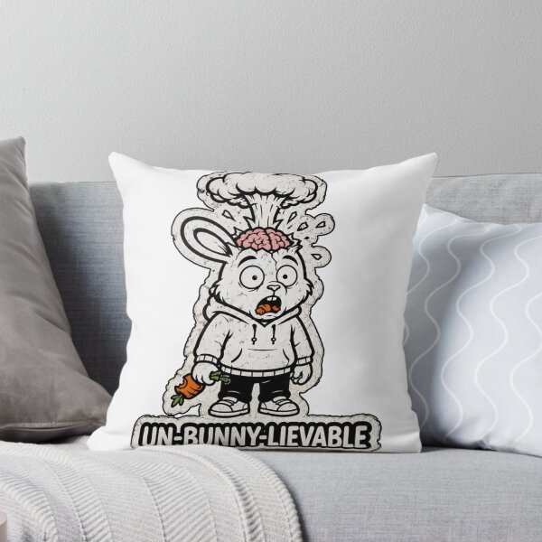 Item preview, UN-BUNNY-LIEVABLE Exploding Brain Rabbit Sticker designed and sold by bunnymode.