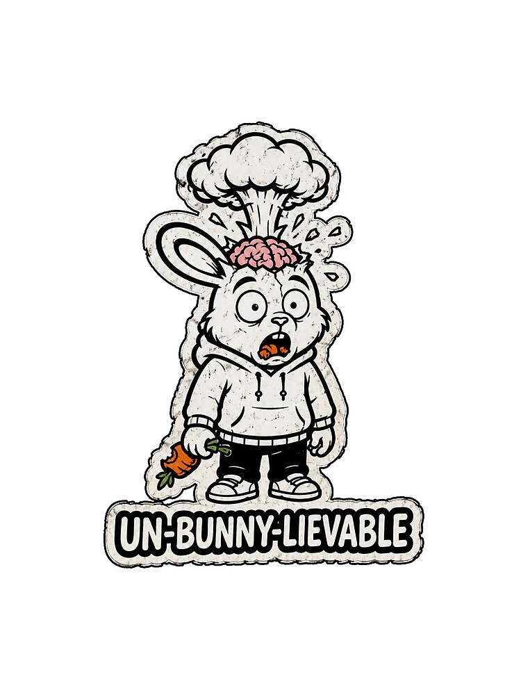 Thumbnail 3 of 3, Scarf, UN-BUNNY-LIEVABLE Exploding Brain Rabbit Sticker designed and sold by bunnymode.