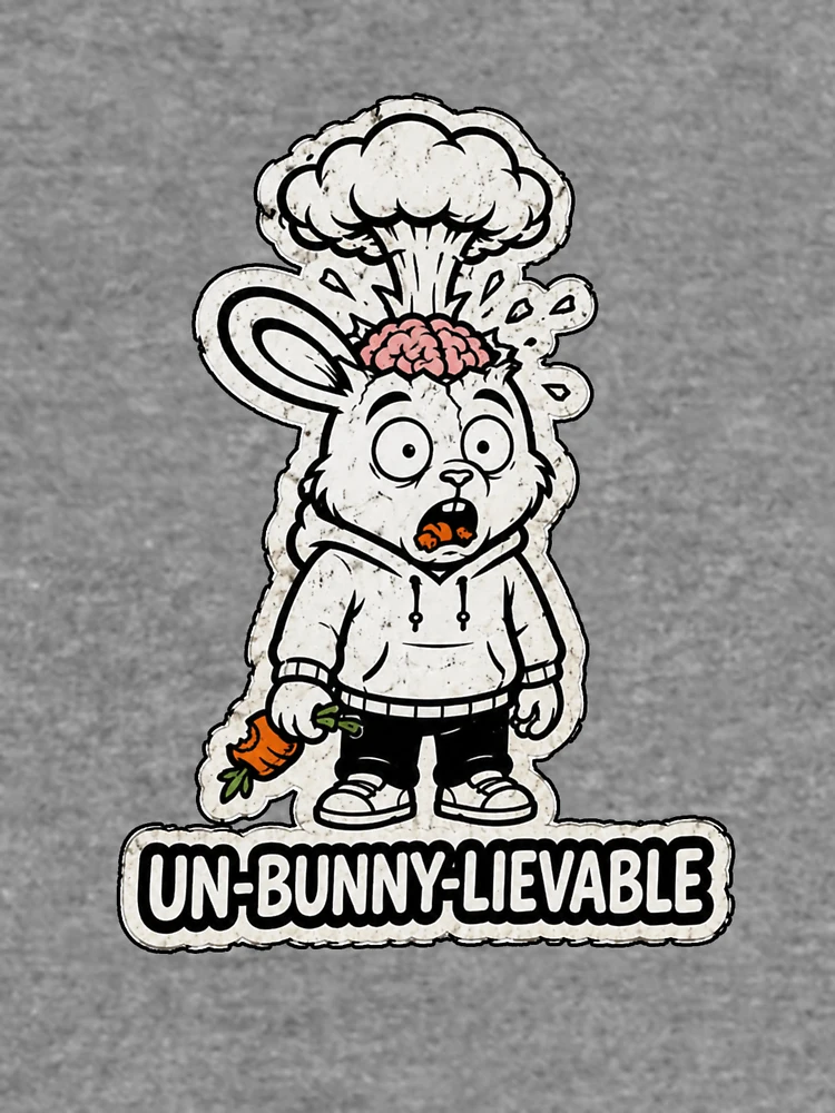 Thumbnail 6 of 6, Lightweight Sweatshirt, UN-BUNNY-LIEVABLE Exploding Brain Rabbit Sticker designed and sold by bunnymode.