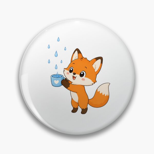 Item preview, Cute Fox Catching Rainwater Kawaii Cartoon Nature Design designed and sold by Seculinator.
