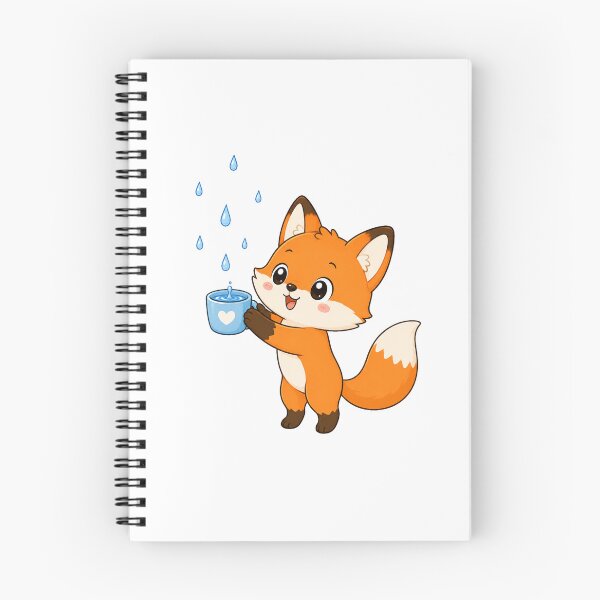 Item preview, Cute Fox Catching Rainwater Kawaii Cartoon Nature Design designed and sold by Seculinator.