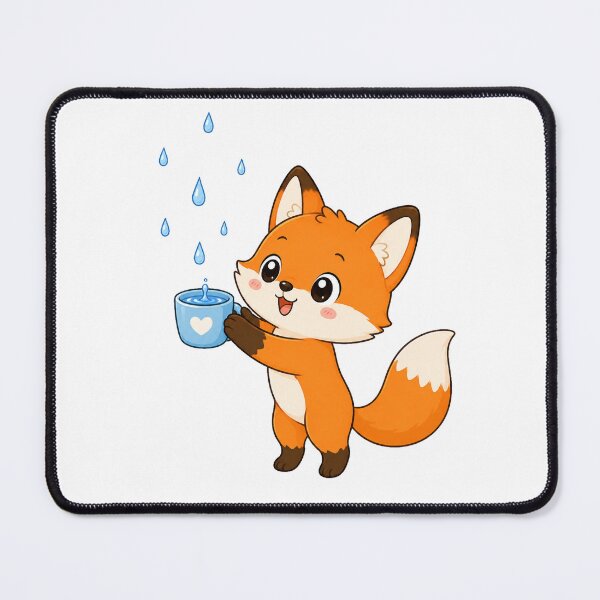 Item preview, Cute Fox Catching Rainwater Kawaii Cartoon Nature Design designed and sold by Seculinator.