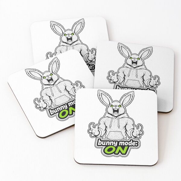 Item preview, Bunny Mode ON Funny Rabbit Energy Sticker designed and sold by bunnymode.