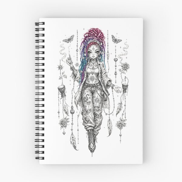 Item preview, Dreadlock Ink Mystic – Modern Tattoo Punk Muse designed and sold by ShadowSpriteArt.