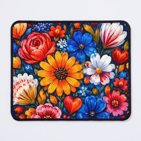 Item preview, Hearts 6 - Floral Heart on Dark Blue Illustration designed and sold by NikaNavi.