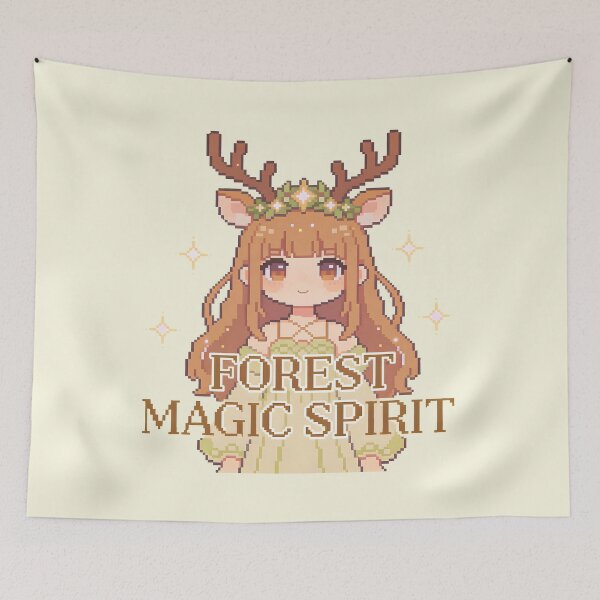 Item preview, Forest Magic Spirit - Cute Deer Girl Fantasy Pixel Art designed and sold by PotionPixelArt.