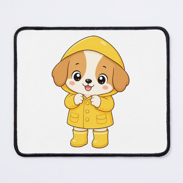 Item preview, Cute Puppy in Raincoat Kawaii Cartoon Rainy Day Design designed and sold by Seculinator.