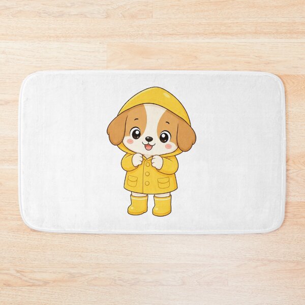 Item preview, Cute Puppy in Raincoat Kawaii Cartoon Rainy Day Design designed and sold by Seculinator.