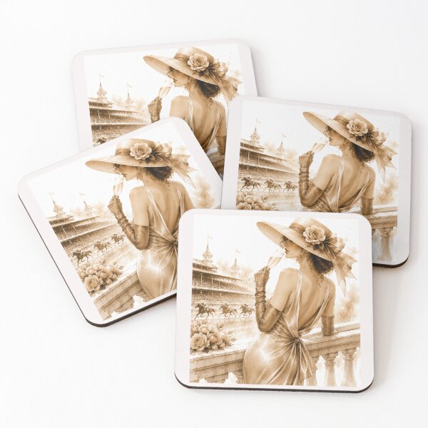 Item preview, Beatiful lady at the horse races. Champagne and horses. designed and sold by NewtBoo.