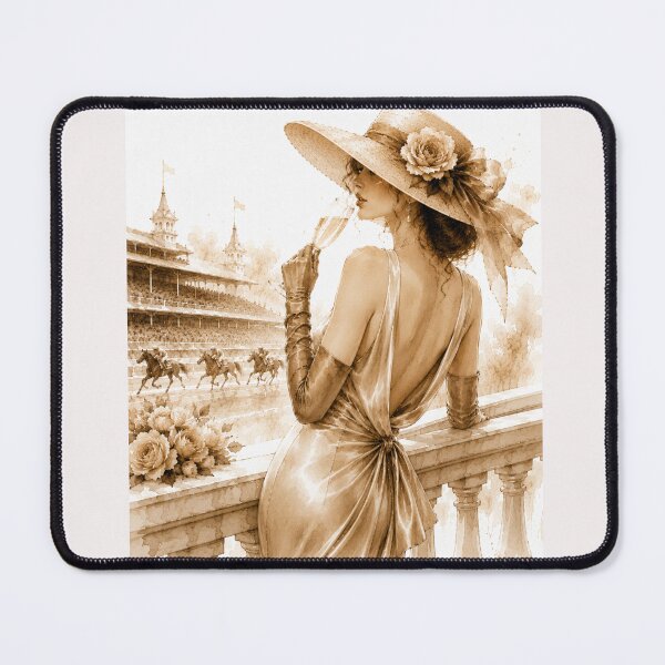 Item preview, Beatiful lady at the horse races. Champagne and horses. designed and sold by NewtBoo.