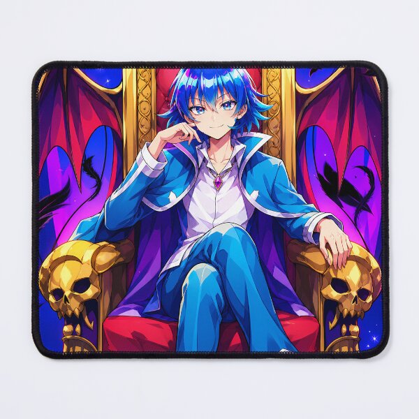 Item preview, Blue Haired Demon Prince Throne Gothic Anime Vampire Lord Fantasy Art designed and sold by MugenAnime.