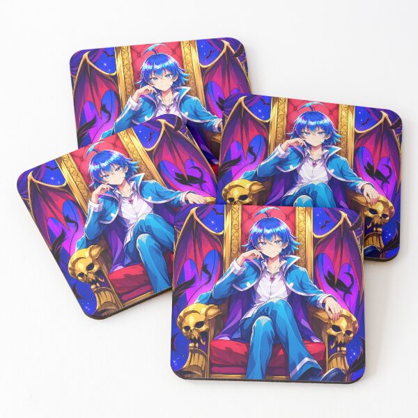 Item preview, Blue Haired Demon Prince Throne Gothic Anime Vampire Lord Fantasy Art designed and sold by MugenAnime.