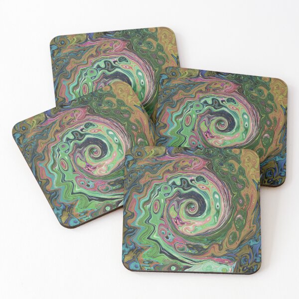 Item preview, Groovy Abstract Retro Brown and Green Swirl designed and sold by myrubiogarden.