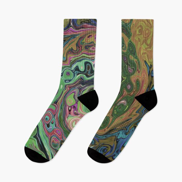 Item preview, Groovy Abstract Retro Brown and Green Swirl designed and sold by myrubiogarden.