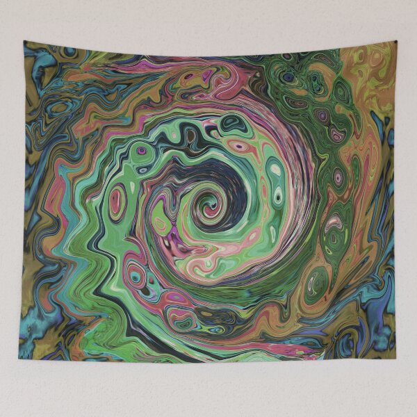 Item preview, Groovy Abstract Retro Brown and Green Swirl designed and sold by myrubiogarden.