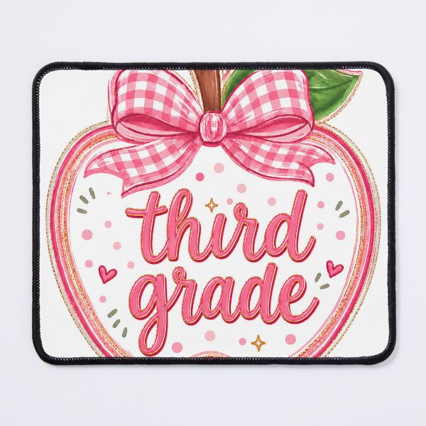 Item preview, Cute Pink Gingham Apple Fourth Grade Back to School Teacher designed and sold by VGAfanatic.