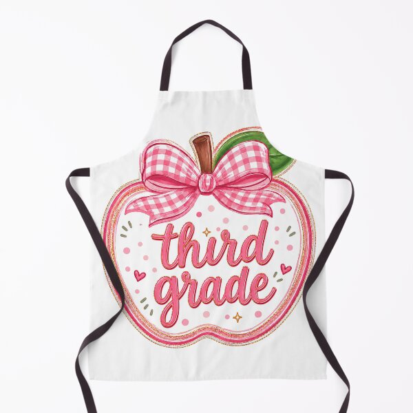 Item preview, Cute Pink Gingham Apple Fourth Grade Back to School Teacher designed and sold by VGAfanatic.