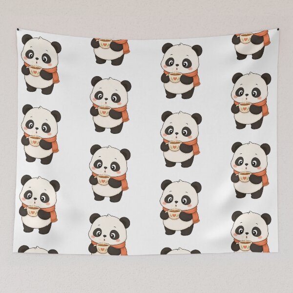Item preview, Cute Panda Drinking Hot Coffee Kawaii Cartoon Cozy Design designed and sold by Seculinator.
