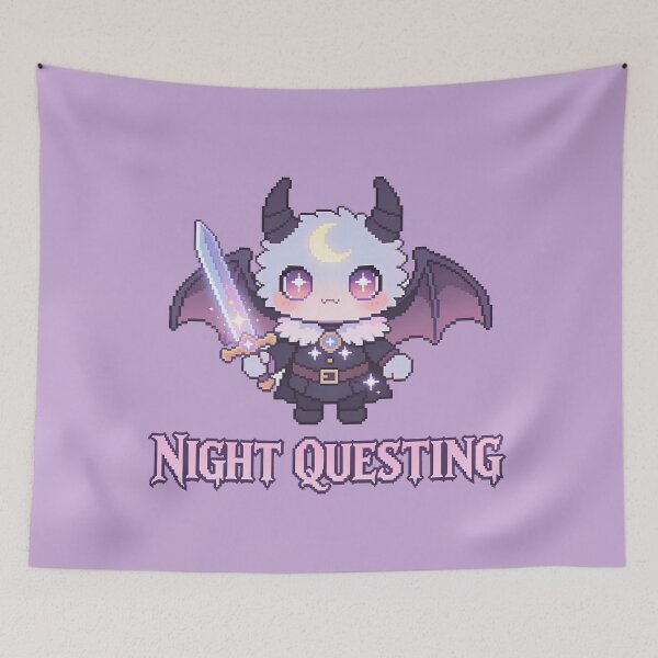Item preview, Night Questing Demon Knight - Cute Fantasy Pixel Art designed and sold by PotionPixelArt.
