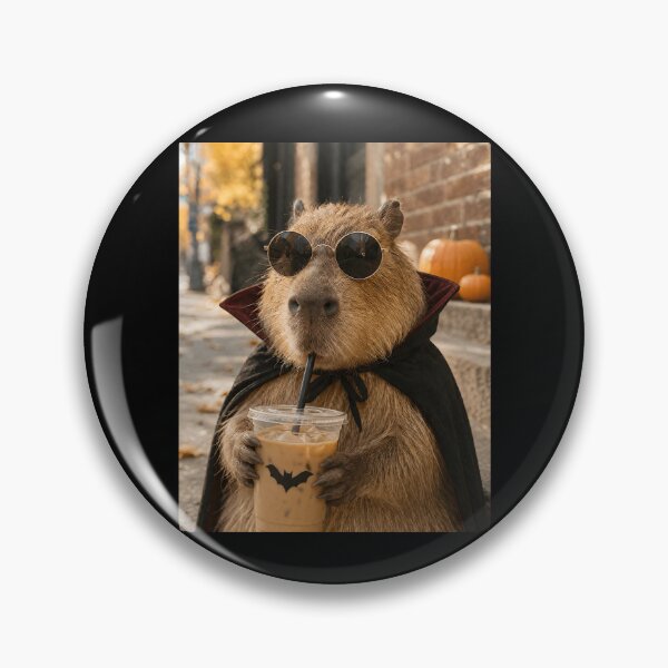 Item preview, Capybara Vampire Drinking Iced Coffee Halloween Funny Meme designed and sold by clothesy7.