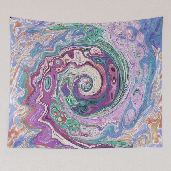 Item preview, Groovy Retro Abstract Purple and Brown Swirl designed and sold by myrubiogarden.