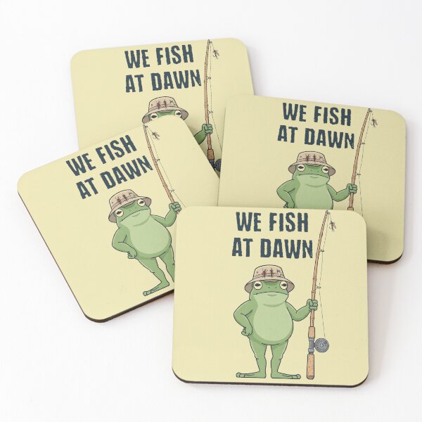 Item preview, We Fish At Dawn Funny Frog Fly Fishing Angler designed and sold by d247.