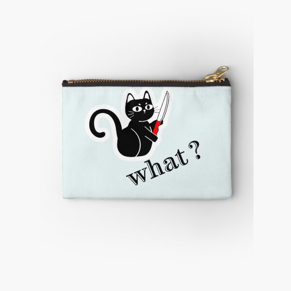 Item preview, What? Black Cat with Knife Meme designed and sold by DesignElmissaoui.