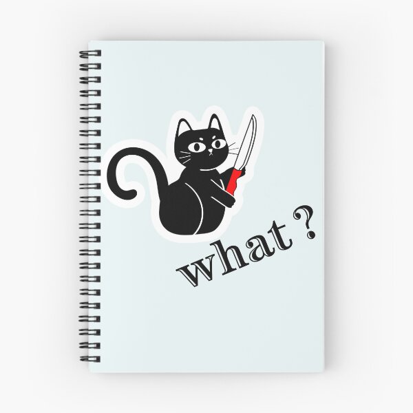 Item preview, What? Black Cat with Knife Meme designed and sold by DesignElmissaoui.