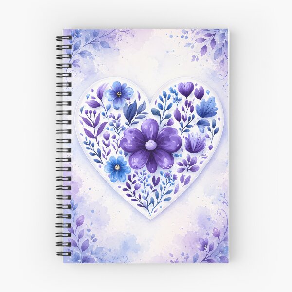 Item preview, Hearts 7 - Watercolor Purple Floral Heart Illustration designed and sold by NikaNavi.