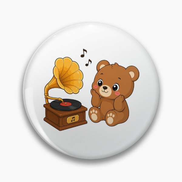 Item preview, Cute Bear Listening to Gramophone Kawaii Cartoon Music Design designed and sold by Seculinator.