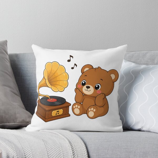Item preview, Cute Bear Listening to Gramophone Kawaii Cartoon Music Design designed and sold by Seculinator.