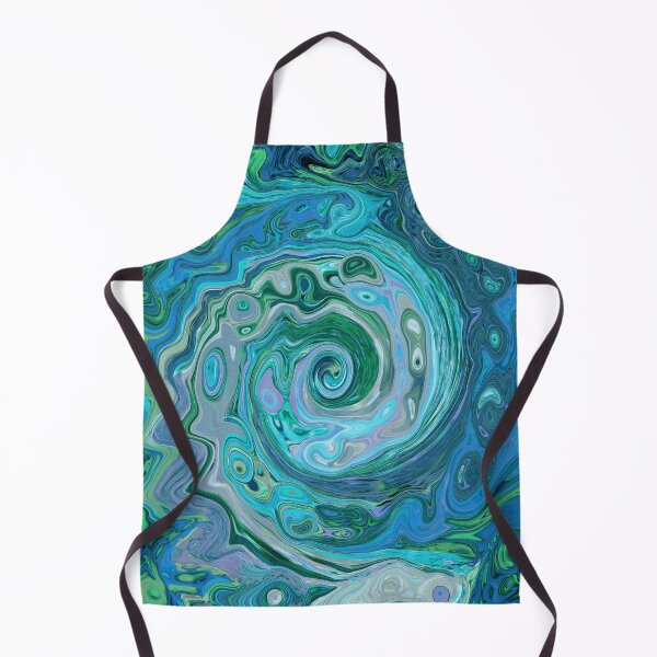 Item preview, Groovy Retro Abstract Aqua and Teal Swirl designed and sold by myrubiogarden.
